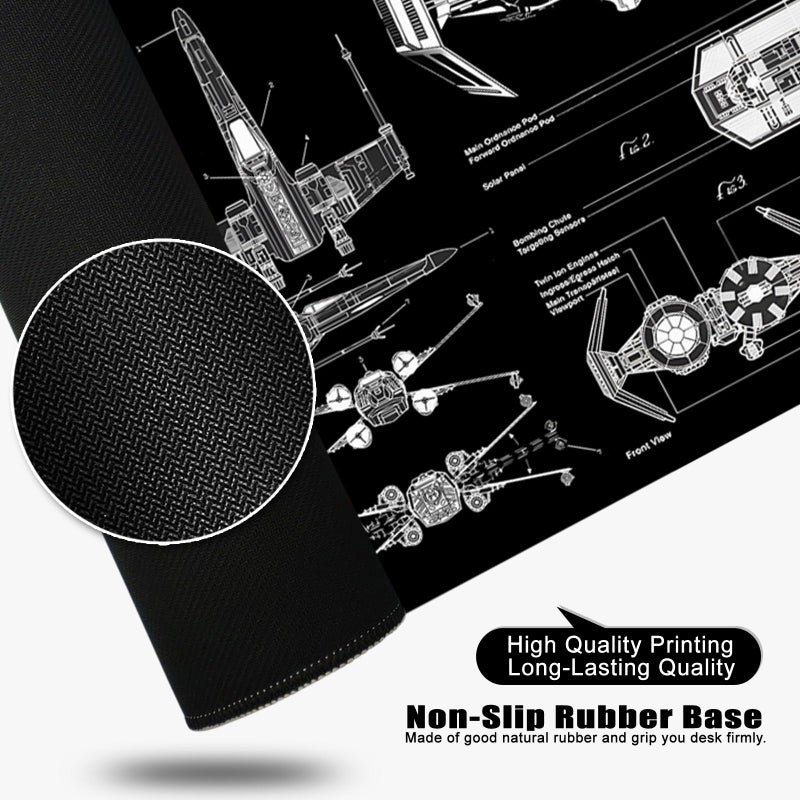 T TOPLAY Black Gaming Mouse Pad Large Mouse Pad XL Desk Mat 31.5x11.8x0.12 inch Large Desk Pad Design Keyboard Pad (Design -6) - Image 4