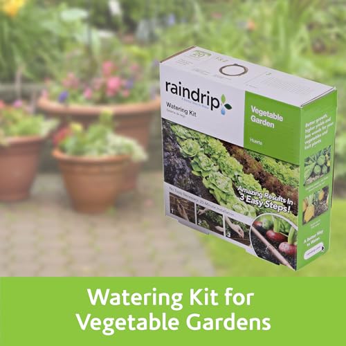 Raindrip R567DT Drip Irrigation Watering Kit for Vegetable Gardens Includes 50 feet of 1/4-Inch Dripline, 3/4-Inch FHT Adapter, 10 Hold-Down Stakes, 1 End Plug - Image 3