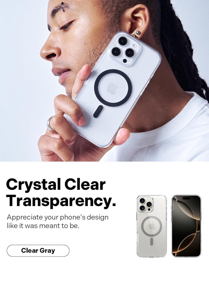 Caseology Capella Mag for iPhone 16 PRO MagSafe Case Cover (2024) - Clear Gray - Image 3