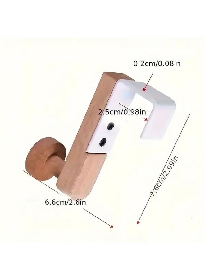 White Heavy Duty Nordic Wooden Hook Rack For Door Towel Clothes Coat No Drilling - Image 3