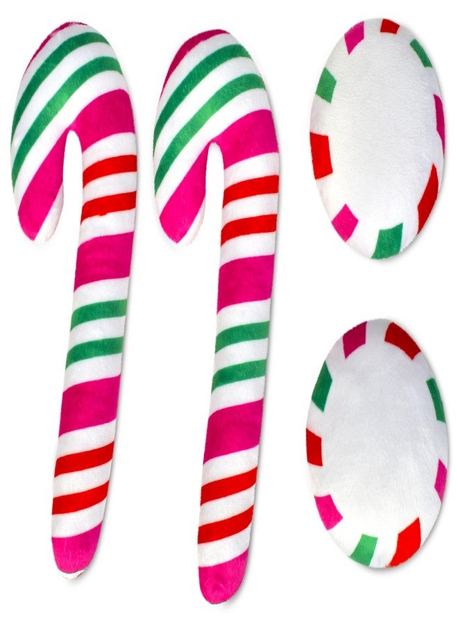 iscream Pretty Peppermints 17" x 10" Holiday Fleece Play Pillow Set with Embroidered Accents - Image 3