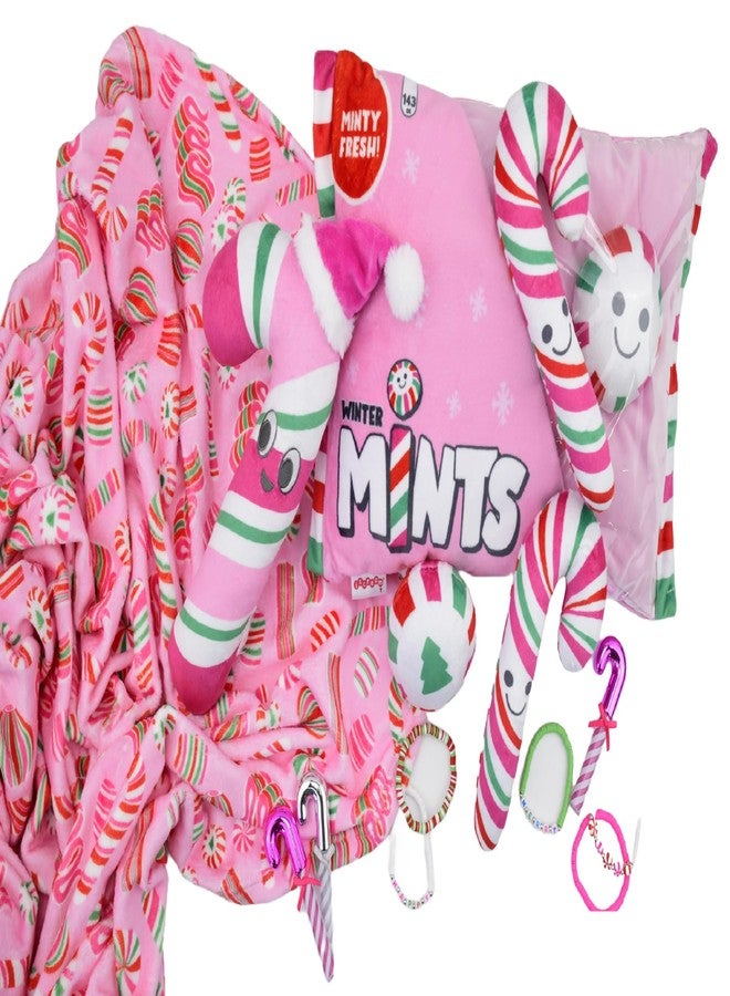 iscream Pretty Peppermints 17" x 10" Holiday Fleece Play Pillow Set with Embroidered Accents - Image 5