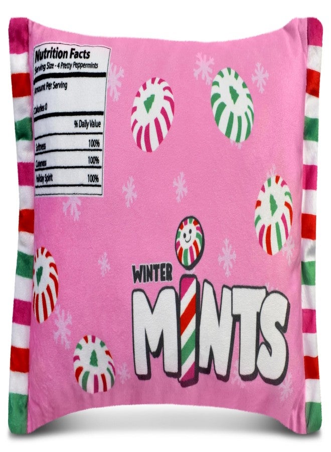 iscream Pretty Peppermints 17" x 10" Holiday Fleece Play Pillow Set with Embroidered Accents - Image 4