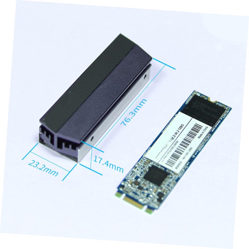 M2 2280 SSD Aluminum Heatsink Cooler with Thermal Pad for PC Gaming High Performance Computers Silver Gray - Image 3