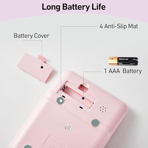 XBEY Electronic Calculator,12 Digits Large LCD Display Small Desktop Calculator,Pink Basic Calculators with Big Buttons, Easy to Press Mechanical Switch Calculator (Color Electronic Calculator) - Image 3