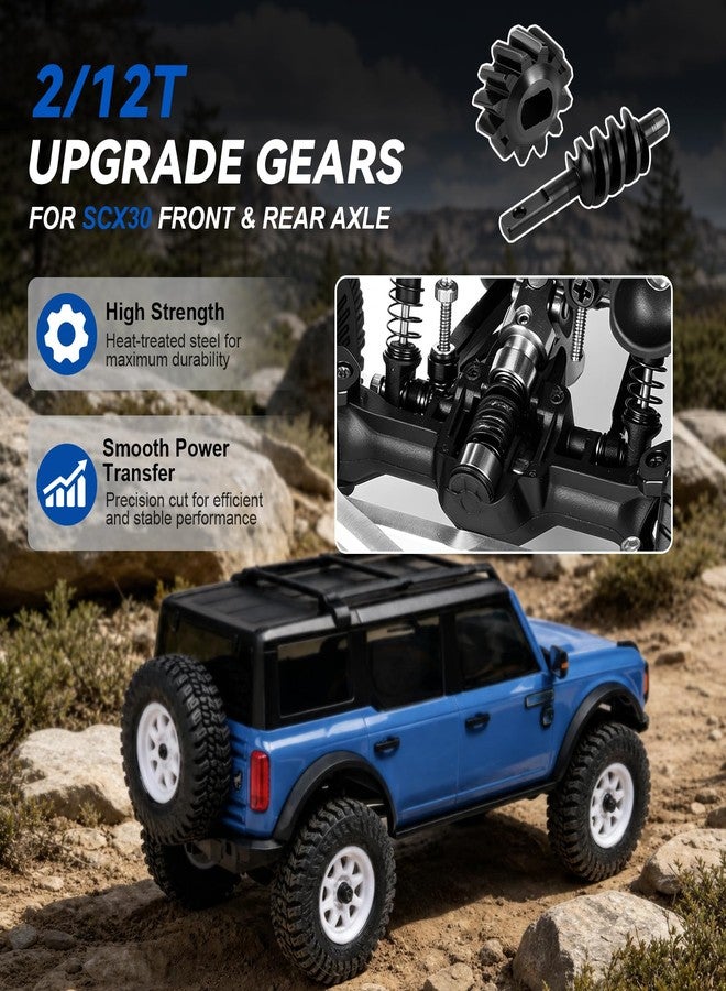 Hobbypark Axle Overdrive Worm Gear Set Differential Gears for 1/30 Axial SCX30 Crawler Upgrades Parts (1, 2/12T) - Image 4