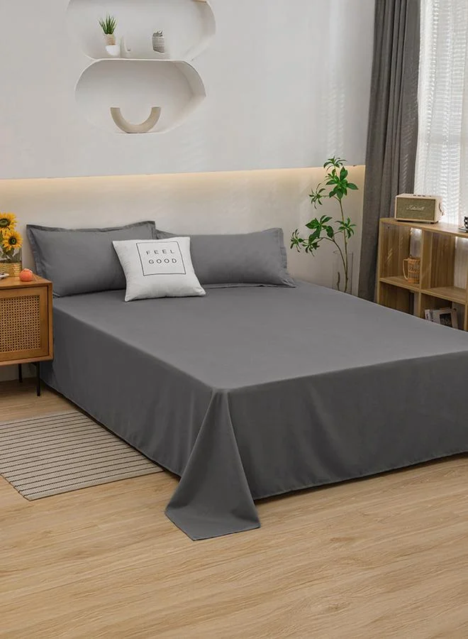 Styli 3-Piece - Polyester Flat Sheets - 150cmx230cm, Grey