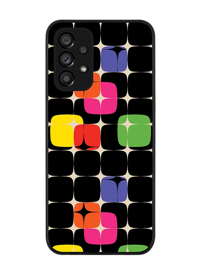 Stylizedd Rugged Black edge case for Samsung Galaxy A23 (LTE/4G) Slim fit Soft Case Flexible Rubber Edges Anti Drop TPU Gel Thin Cover - 70's Star - Image 1