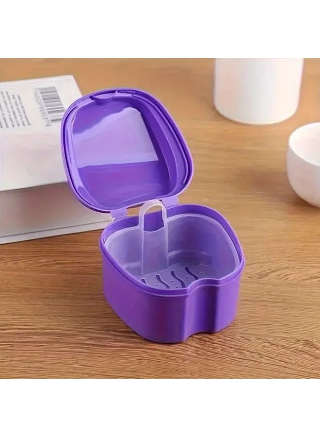 Blue Denture Cleaning Box with Filter Storage Container Holder 1 4pcs - Image 3