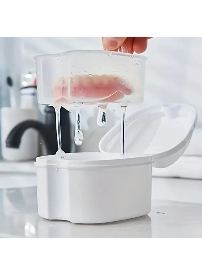 Blue Denture Cleaning Box with Filter Storage Container Holder 1 4pcs - Image 2