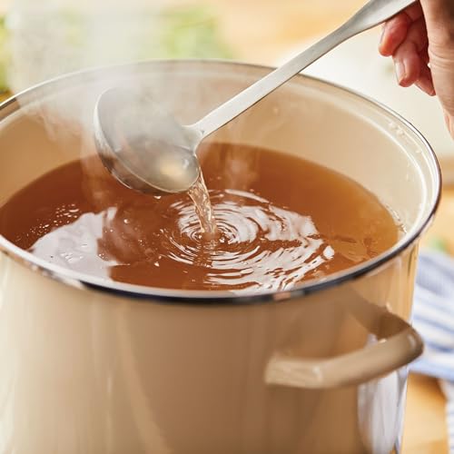 Rachael Ray Enamel on Steel Stockpot with Lid, Induction Suitable, 12 Quart, Almond Cream - Image 3