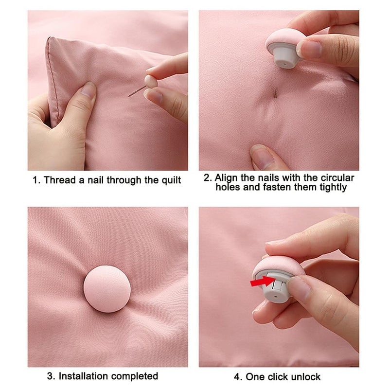 Bittern Bed Sheet Clips Duvet Cover Holding Clips Non-Slip Cover Fixator Comforter Quilt Holder with One-Key Unlock for Blanket Bed Sheet Curtain Socks Mattress (Random Color 12 Pack)  - Image 4