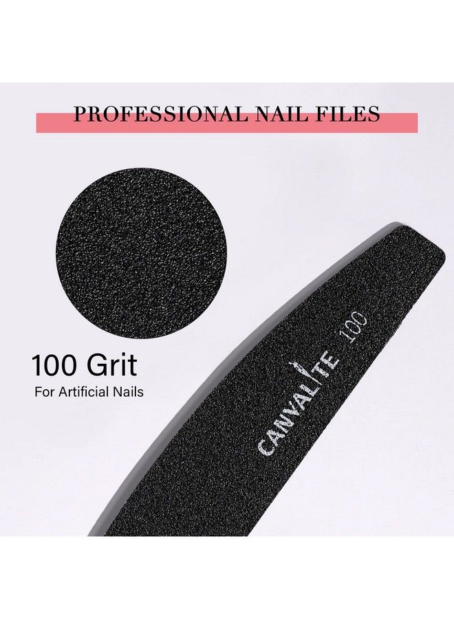 Canvalite 40 Pcs Nail File Professional Reusable Peel And Stick Nail Files Replaceable Emery Boards 100 Grit Fingernail Files Manicure Tools For Home And Salon Use - Image 5