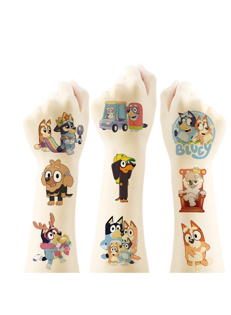 6 sheets cartoon Bluey tattoo stickers personalized fashion holiday party gifts temporary stickers washable stickers - Image 1