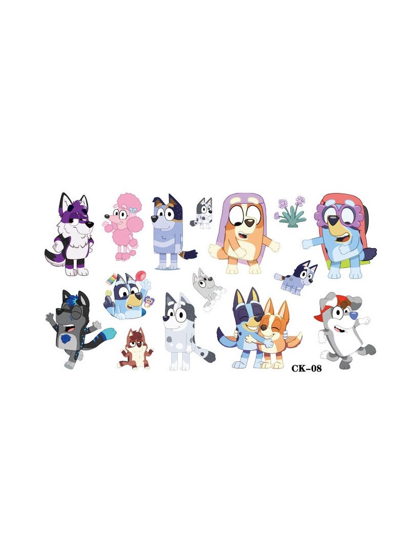 6 sheets cartoon Bluey tattoo stickers personalized fashion holiday party gifts temporary stickers washable stickers - Image 4