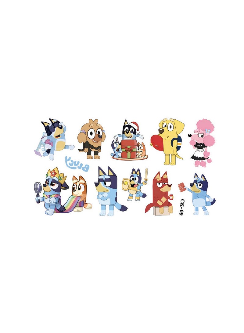 6 sheets cartoon Bluey tattoo stickers personalized fashion holiday party gifts temporary stickers washable stickers - Image 5