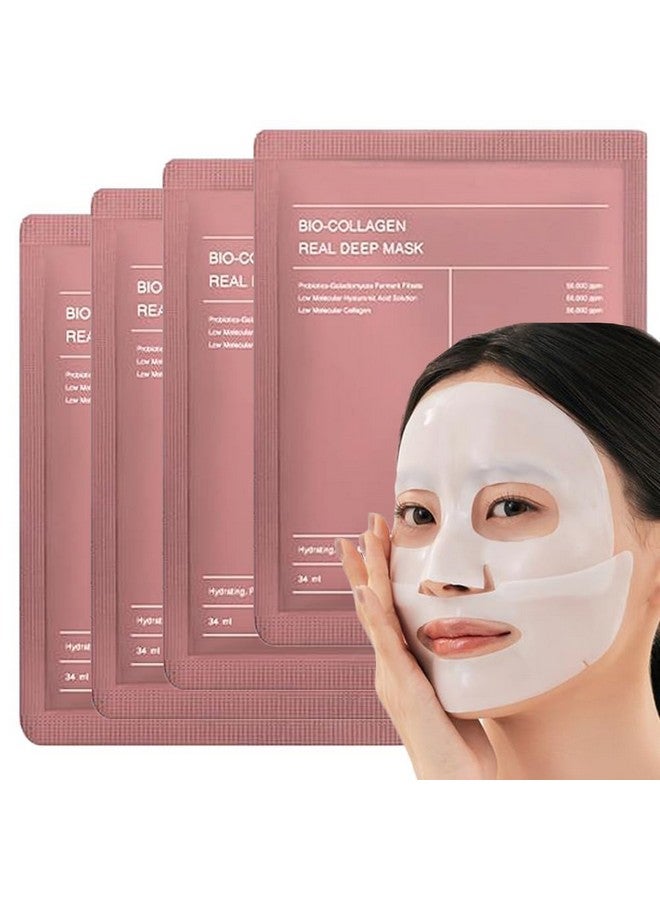 VALUEVIBES Bio-Collagen Deep Hydration Mask - Overnight Hydrogel Mask for Pore Minimizing, Firming, and Moisturizing with Low Molecular Weight for Enhanced Absorption (4 Count) - Image 1