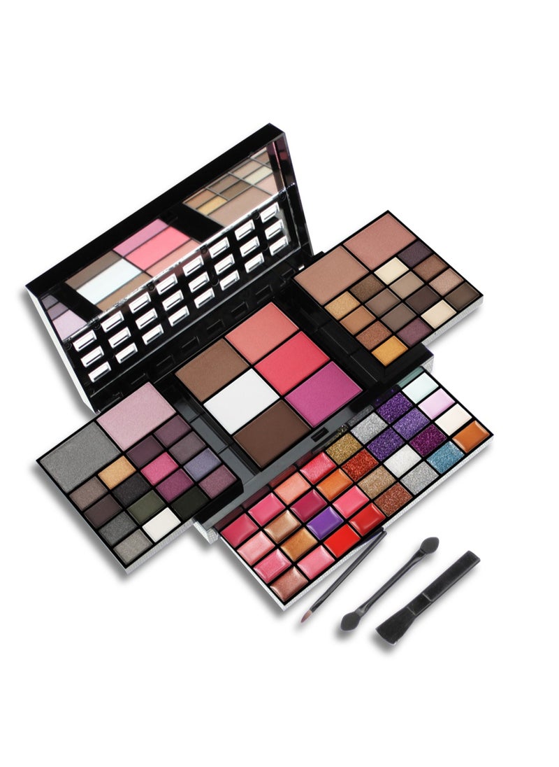 l&wen - All in One Makeup Kit Includes Eyeshadow Lipstick Concealer Blush Contouring Mirror and Brushes Professional Full Must-Have Starter Makeup Gift Set for Women and Girl - Image 1