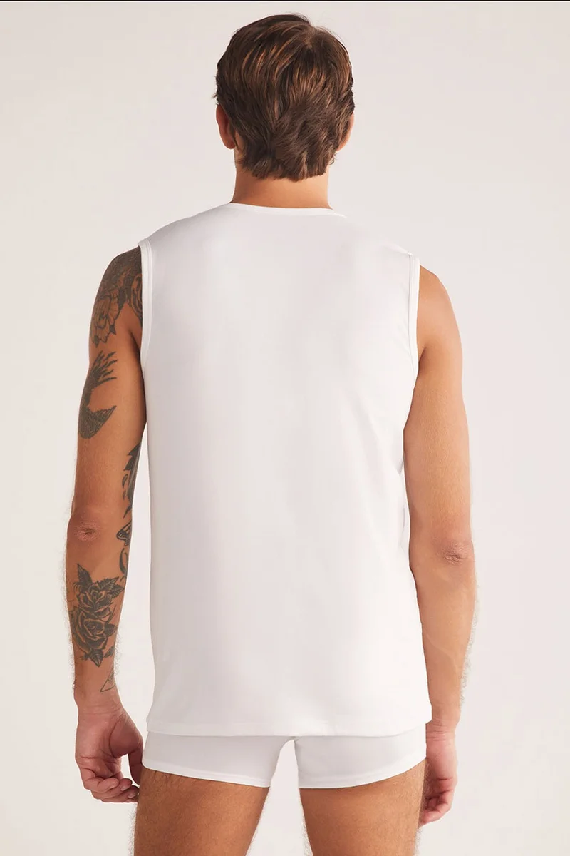 KOM Barny V Neck Cotton 2 Piece Men's Undershirt White