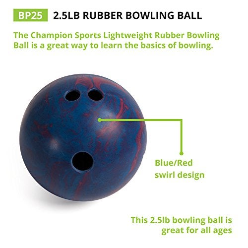 Champion Sports Rubber Bowling Ball - Easy Grip and Lightweight for Beginners - 2.5 Lb - Image 2