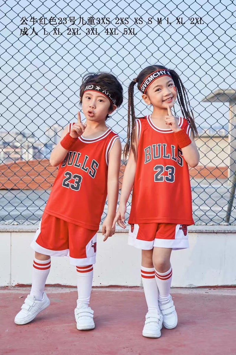 Children's Basketball Suit Bulls Lakers No.8 No.23 No.24 Jersey Suit Pupils Men's and Women's Competition Training - Image 1