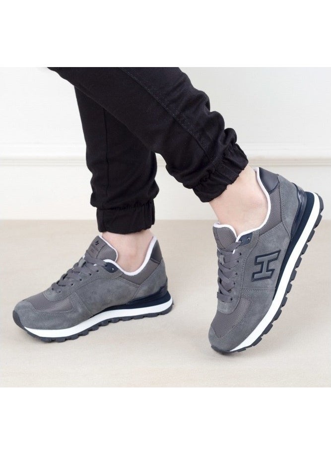 Hammer Jack 19250 Black Genuine Leather Women's Men's Daily Sports Shoes Sneaker Thick Sole Unisex - Image 2
