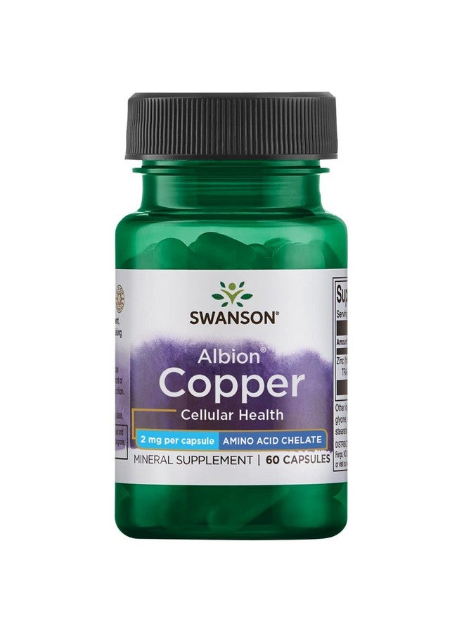 SWANSON Albion Chelated Copper 2 Milligrams 60 Capsules - Image 2