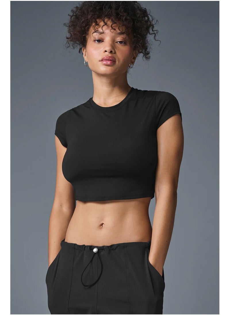 alo - alo Tight quick-drying fitness top Yoga wear Running Pilates T-shirt Short sleeves - Image 1