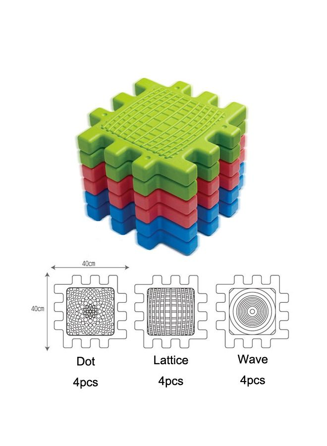 12PCS Sensory Toy Textured Tactile Cube Building Block  - Image 2