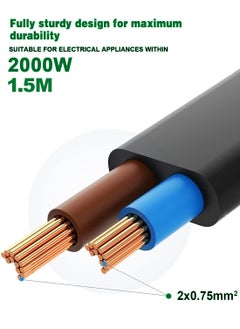 Eworld Power Cable 1.5M – High-Quality 13A Pure Copper Plug Wire with Protection Fuse, IEC C13 – Compatible with Computers, Monitors, Printers, TVs, UPS & More  - Image 5