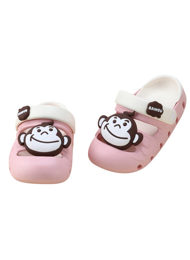 Baihou White Monkey Uni Kids Cartoon Indoor Outdoor Beach Children's Hole Sandals D04 Pink 30-31 - Image 2