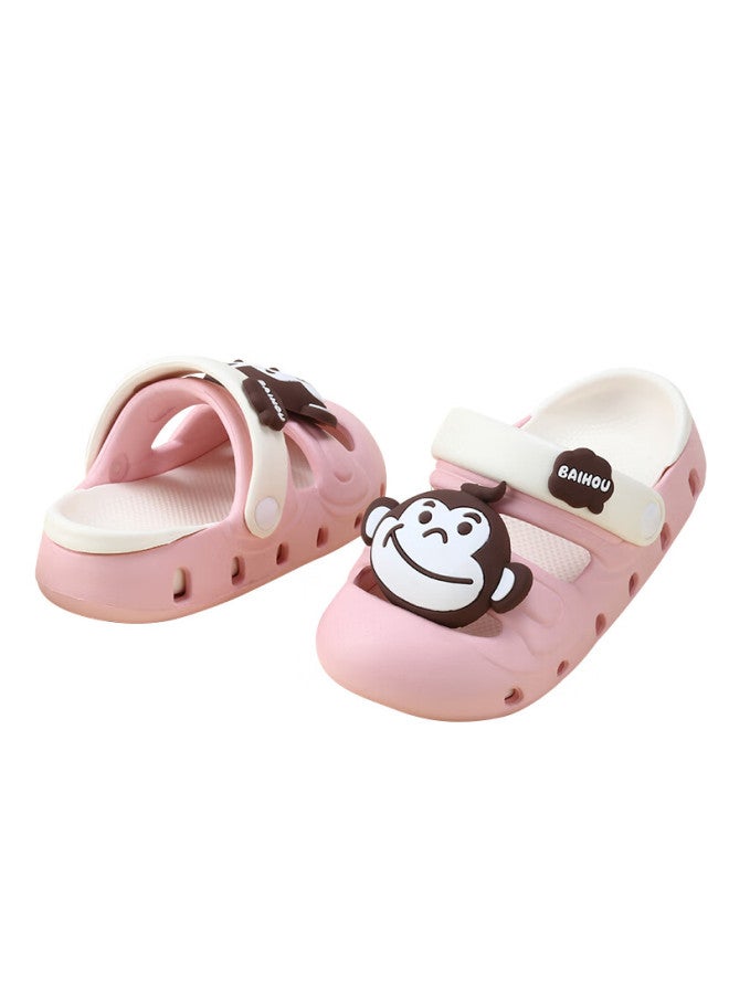 Baihou White Monkey Uni Kids Cartoon Indoor Outdoor Beach Children's Hole Sandals D04 Pink 30-31 - Image 4