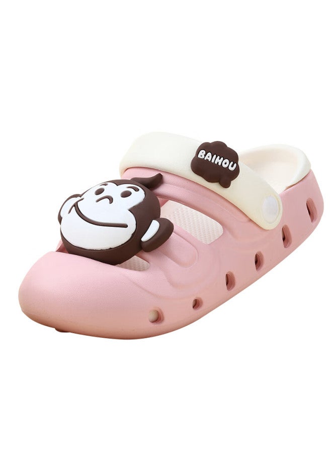 Baihou White Monkey Uni Kids Cartoon Indoor Outdoor Beach Children's Hole Sandals D04 Pink 30-31 - Image 3