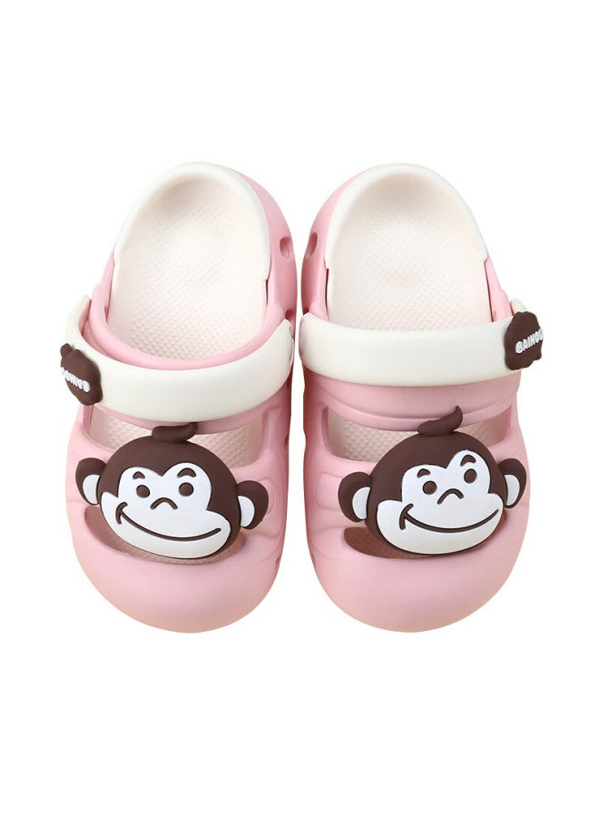 Baihou White Monkey Uni Kids Cartoon Indoor Outdoor Beach Children's Hole Sandals D04 Pink 30-31 - Image 5