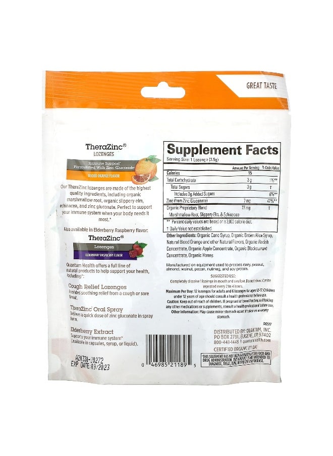 Quantum Health Quantum Health, TheraZinc, Lozenges, Blood Orange, 18 Lozenges  - Image 2
