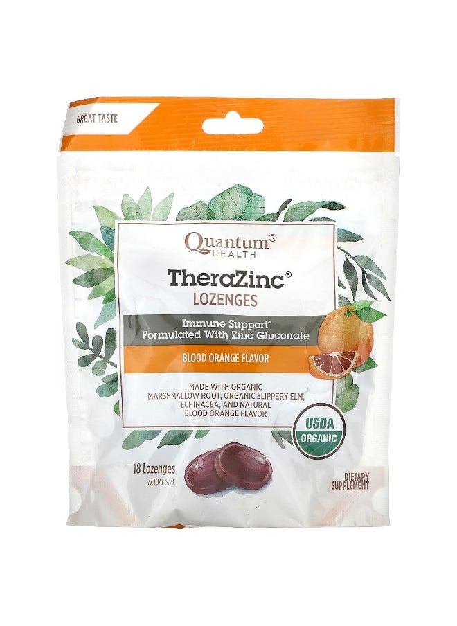 Quantum Health Quantum Health, TheraZinc, Lozenges, Blood Orange, 18 Lozenges  - Image 1