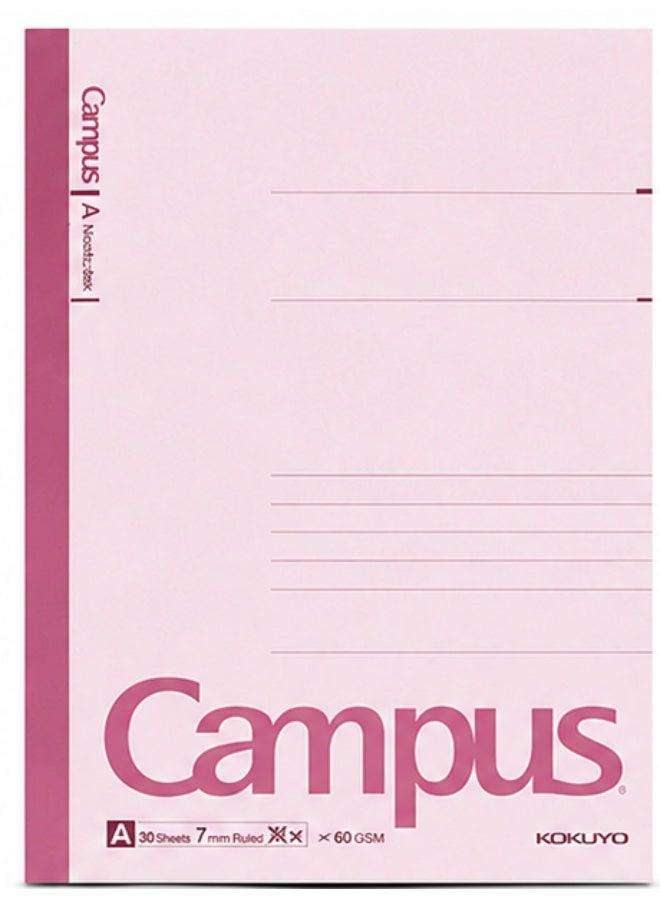 KOKUYO Campus A5 Ruled Notebook No-103AN, A5 format, Pink, Paper, 1 notebook for class notes - Image 1