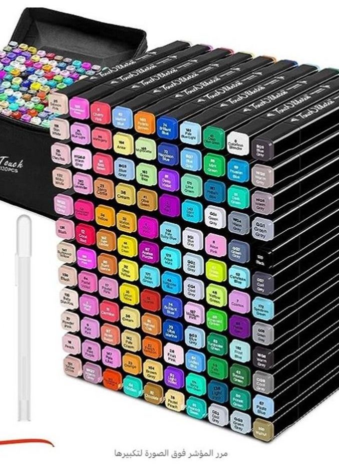 Touch - Marker Pen Set 120 Colors Double Headed Color For Students Upgraded With Large Capacity More Durable Suitable For Design Painting Coloring - Image 1