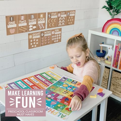 Hadley Designs Alphabet for Classroom Wall Decor ABC Posters for Classroom Wall Chart Preschool Kindergarten ABC Letters Number Line Elementary Alphabet Cards Boho Classroom Decor - Image 3