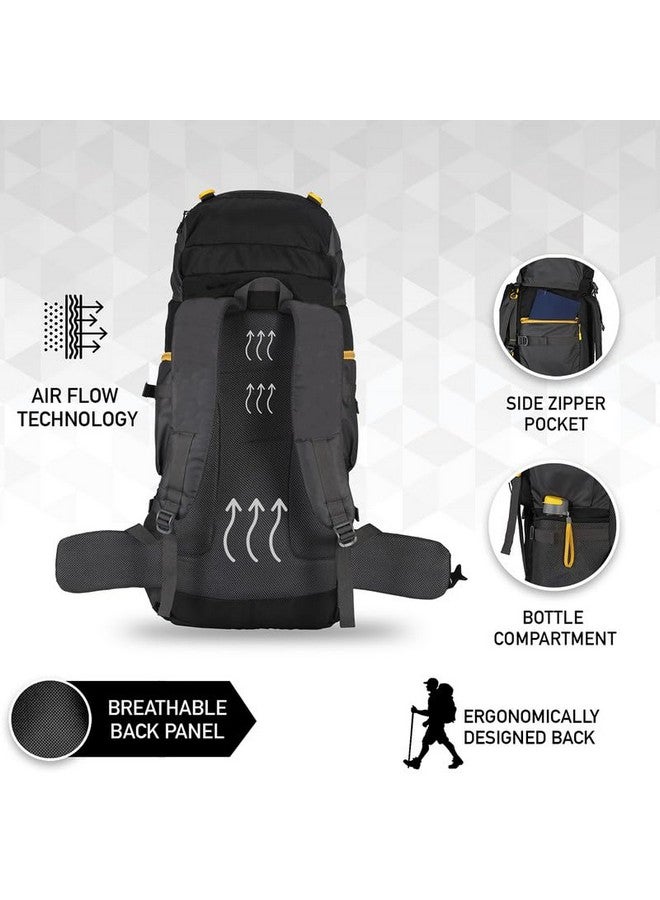 Impulse Impulse Rucksack bags 80 litres travel bag for men tourist bag for travel backpack for hiking trekking Bag for men camping Curve Black with 1 year Warranty  - Image 4