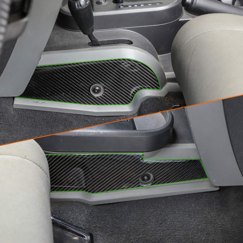 YOCTM Real Carbon Fiber Gear Shifter Console Side Cover Trim For Jeep Wrangler JK 2007 2008 2009 2010 - Image 1