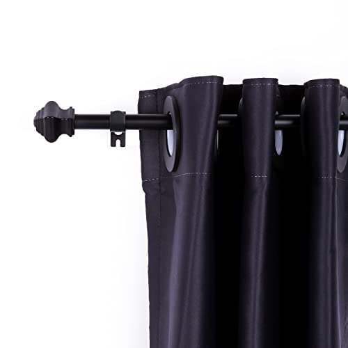 Thestoa Splicing Curtain Rods for Windows 30-46 Inch, 5/8" Diameter Black Curtain Rods 2 pack for Bedroom, Living Room, Outdoor - Image 2
