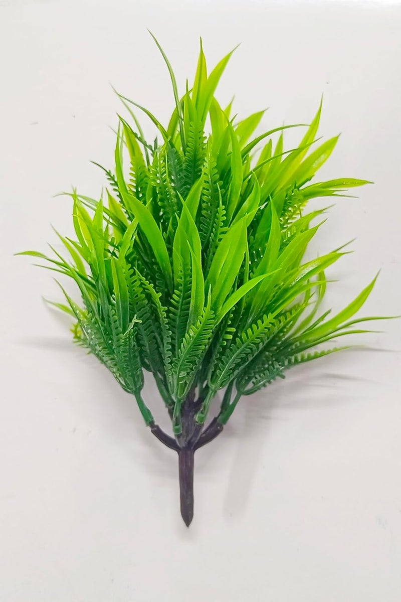 Dekorly Artificial Mix Green Grass Fake Outdoors Plant Bushes Decor Faux Greenery Shrubs for Outdoor and Indoor, Artificial Shrubs Stems | Height- 7inches (Multi-30) - Image 3