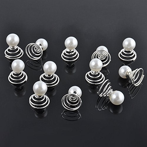 ChrisW 12Pcs Spiral Hair Pins Swirl Hair Twists Coils Hair Clip Accessories for Wedding Prom Party and Special EventPearl