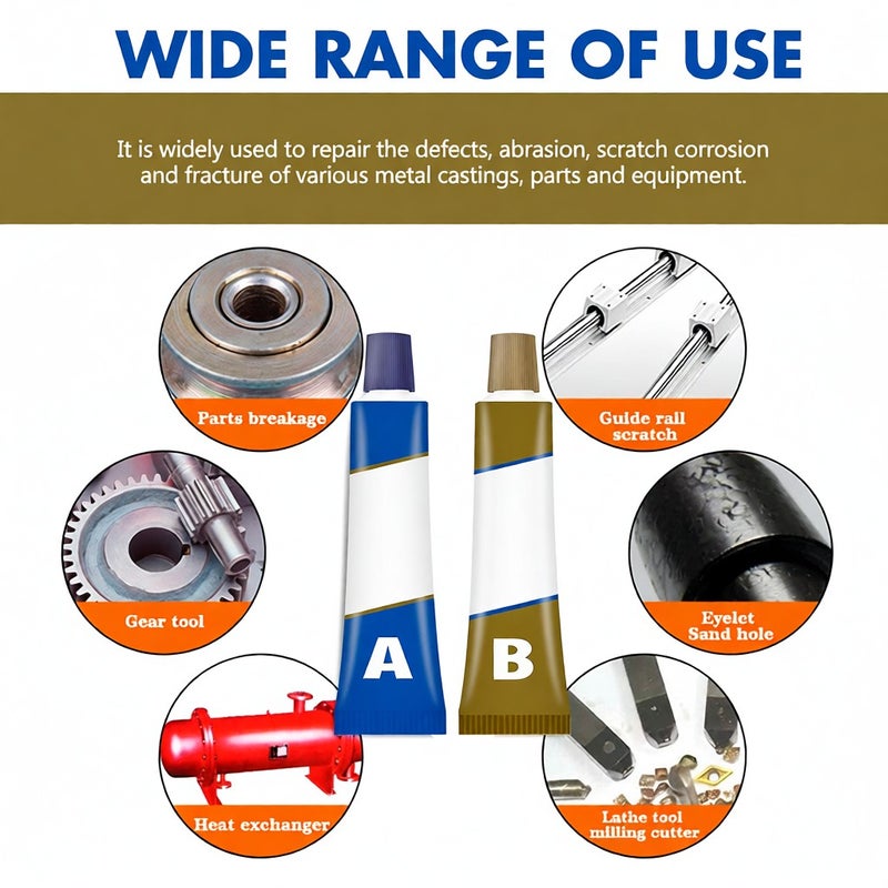 AB Glue Casting Glue Steel Metal Glass Ceramics Welding Trachoma  Stomatal Crackle Repair Adhesive Industrial Repair Glue 10+10g - Image 5