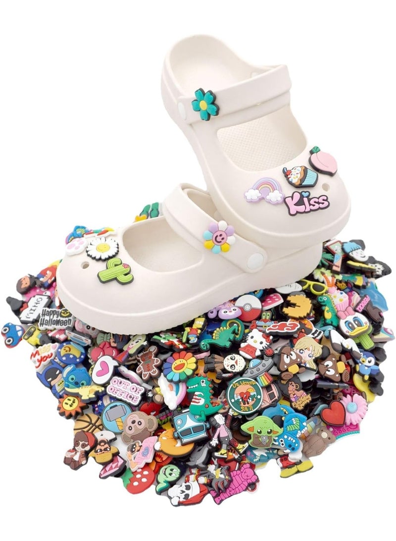 Relex 100pcs Cartoon Shoe Charms Crocs decoration,Random Anime Charms for Pvc Shoe Charms Decoration for Kids Teens Boys Girls Men Women Party Birthday Gifts - Image 1
