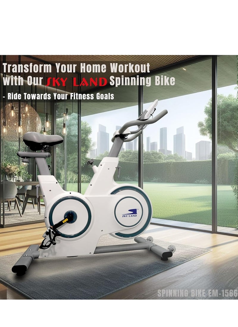 Sky Land Smart Exercise Bike for Home Gym With 6kg Fly Wheel| Indoor Cycling Stationary Spin Bike with Magnetic Resistance, 4-Way Adjustable Seat & FS App, Digital Displa  - Image 2