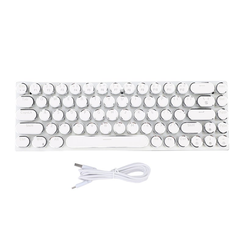 Wired Gaming Keyboard TW1870 68 Keys RGB Colorful LED Backlight Portable Compact Gaming Keyboard White Color Blue Switch - Image 1