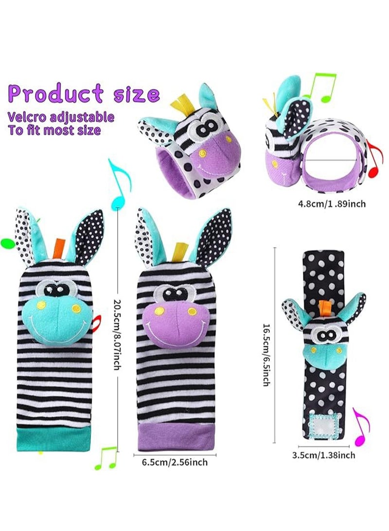 Foot Finder Socks & Wrist Rattles - Newborn Sensory Toys for Baby Boy or Girl - Brain Development Infant Toys - Hand and Foot Rattles for 0-3, 3-6, 6-9, 9-12 Months Babies  - Image 2