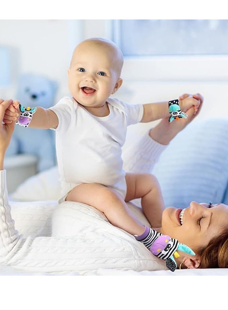 Foot Finder Socks & Wrist Rattles - Newborn Sensory Toys for Baby Boy or Girl - Brain Development Infant Toys - Hand and Foot Rattles for 0-3, 3-6, 6-9, 9-12 Months Babies  - Image 5